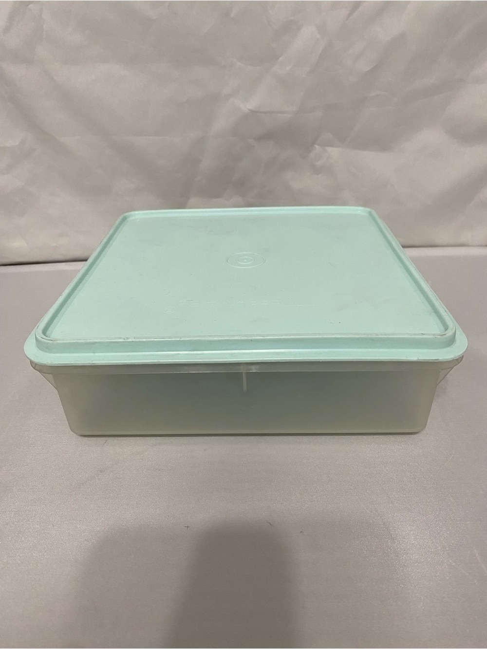 Tupperware Light Aqua Square Food Storage Container with Lid